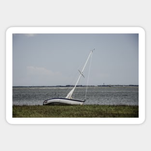 sailboat on the beach Sticker